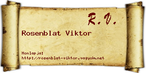 Rosenblat Viktor névjegykártya