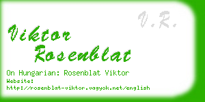 viktor rosenblat business card